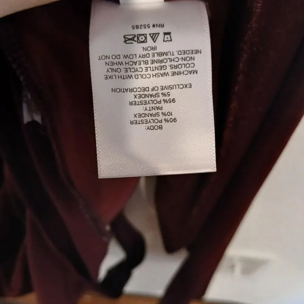 Express Women's Red and Burgundy Bodysuit Size XL - Picture 4 of 5